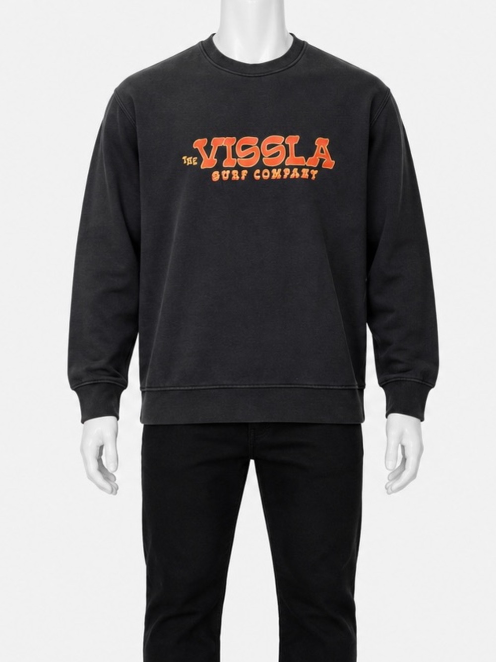 Vissla Surf Company Black Crewneck Sweatshirt Medium Surf Skate Coastal